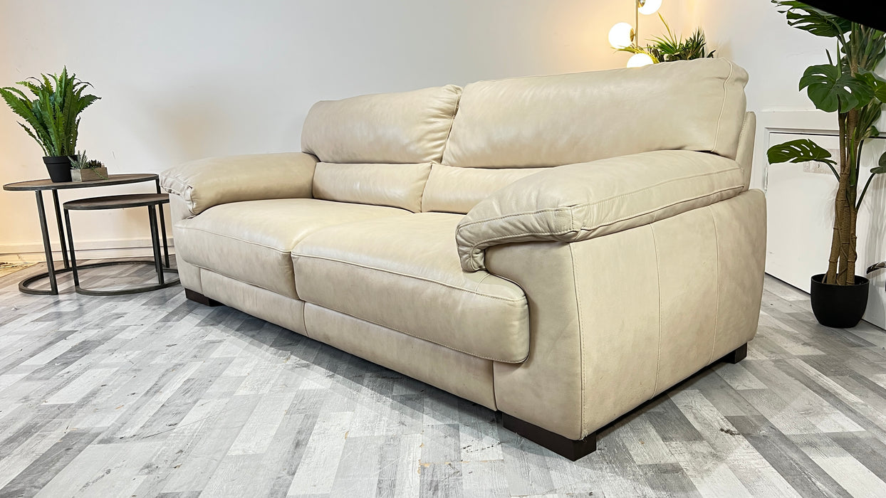 Santino 3 seater - Leather Sofa - Caruso Bone