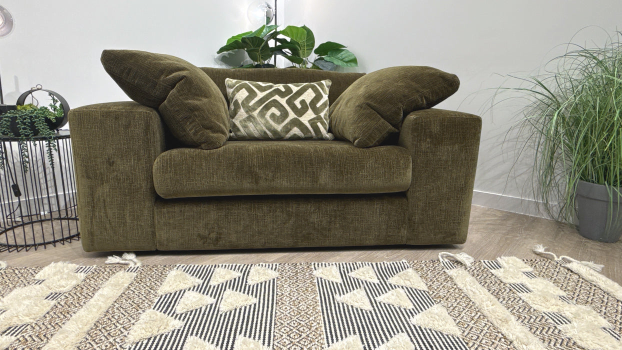 Sofology Harrington Fabric Love Seat in Mulliner Mix Olive