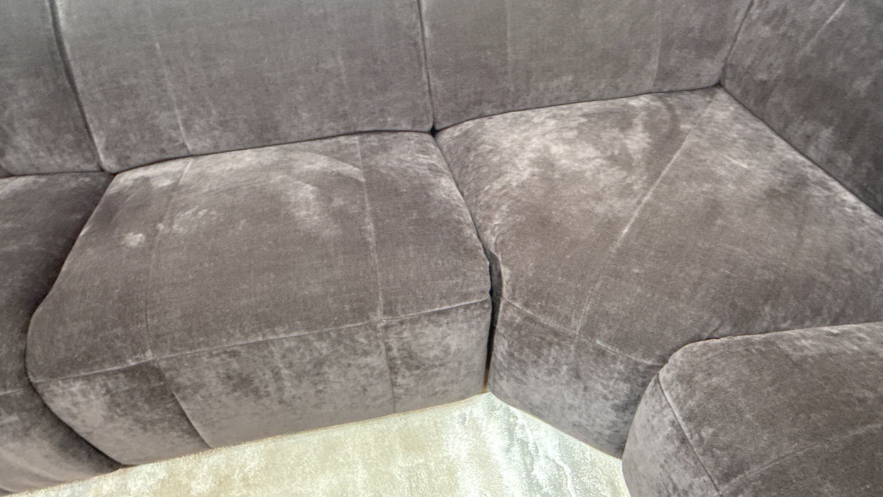 Sofology Lumiere Fabric 3 Corner 1.5 Power Recliner/Headrest Heated Seats in Relaxed Chenille Raisin