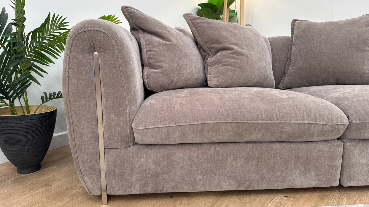 Sofology The Empress Fabric 3 Seater Pillow Back in Relaxed Chenille Nutmeg