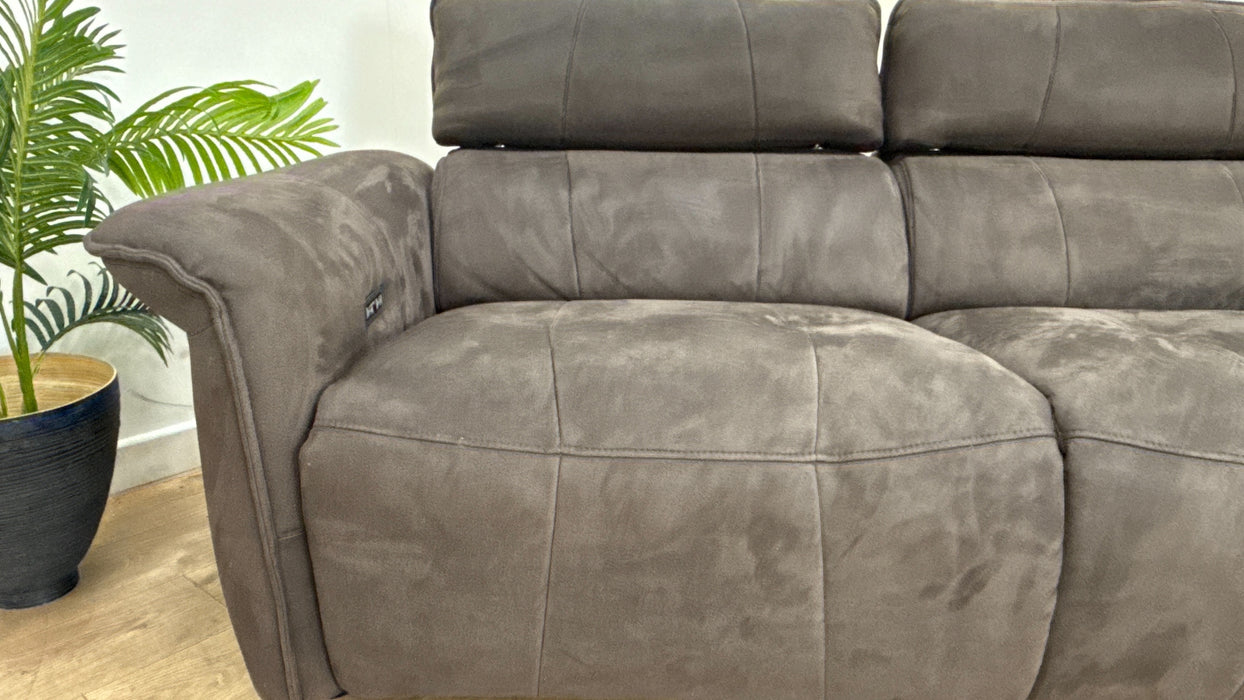 Sofology Cadenza Fabric 2.5 Seater Power Recliner/Headrest in Altara Cappuccino