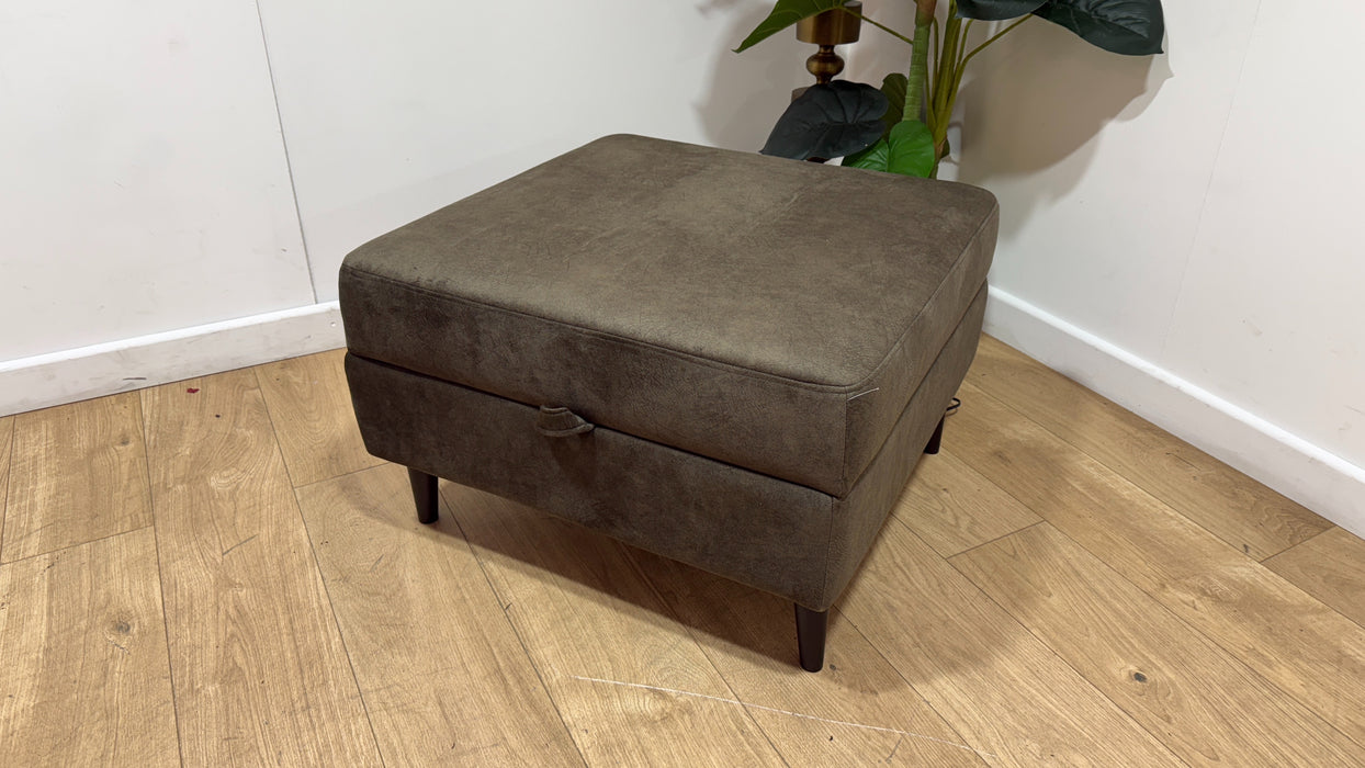 Sofology The Hackney Fabric Storage Memory Foam Footstool in Lifestyle Dapple Olive Green