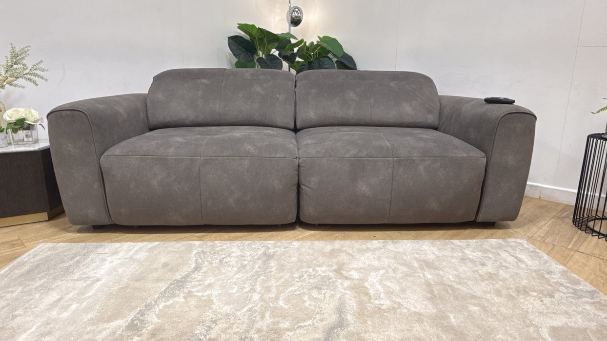 Sofology Riviera Fabric 3 Seater Motion Chaise in Lifestyle Flecked Mocha