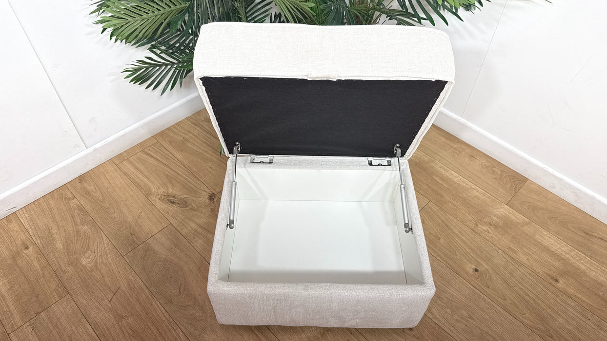 Sofology Mayfair Fabric Storage Footstool in Linen Look Chenille Mist