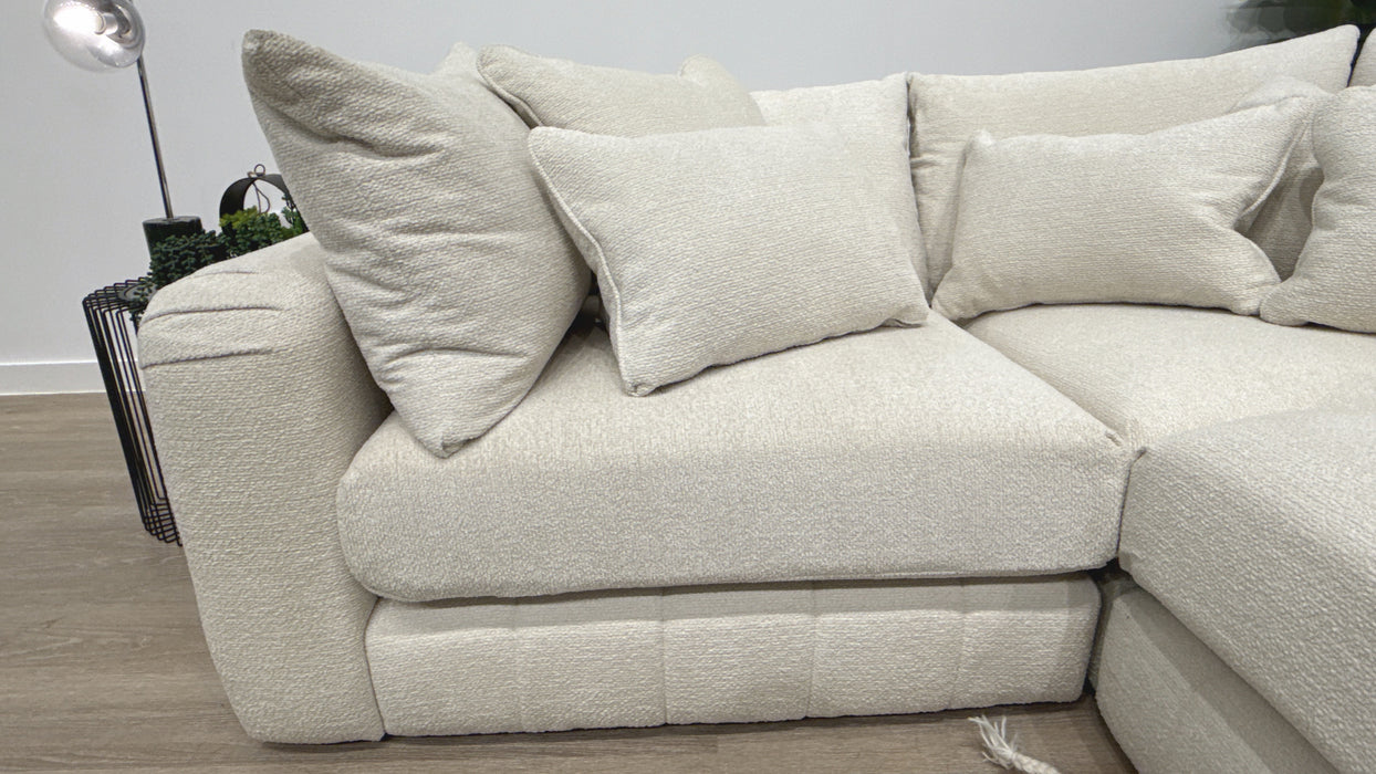 Sofology Westwood Fabric 1 Corner 3 No Trim in Soft Boucle Ecru