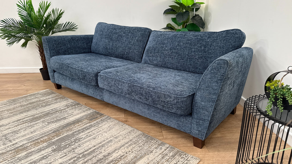 Sofology Canterbury Fabric 4 Seater in Weave Blue/Mink