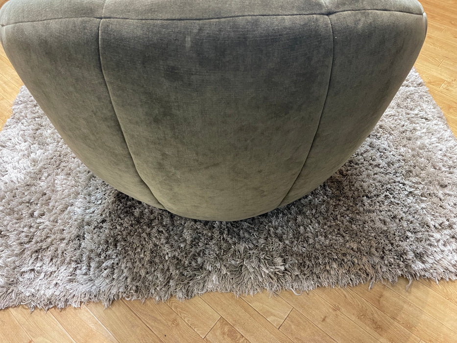 Nobu Swivel Chair Relaxed Chenille Green Fabric (WA2)