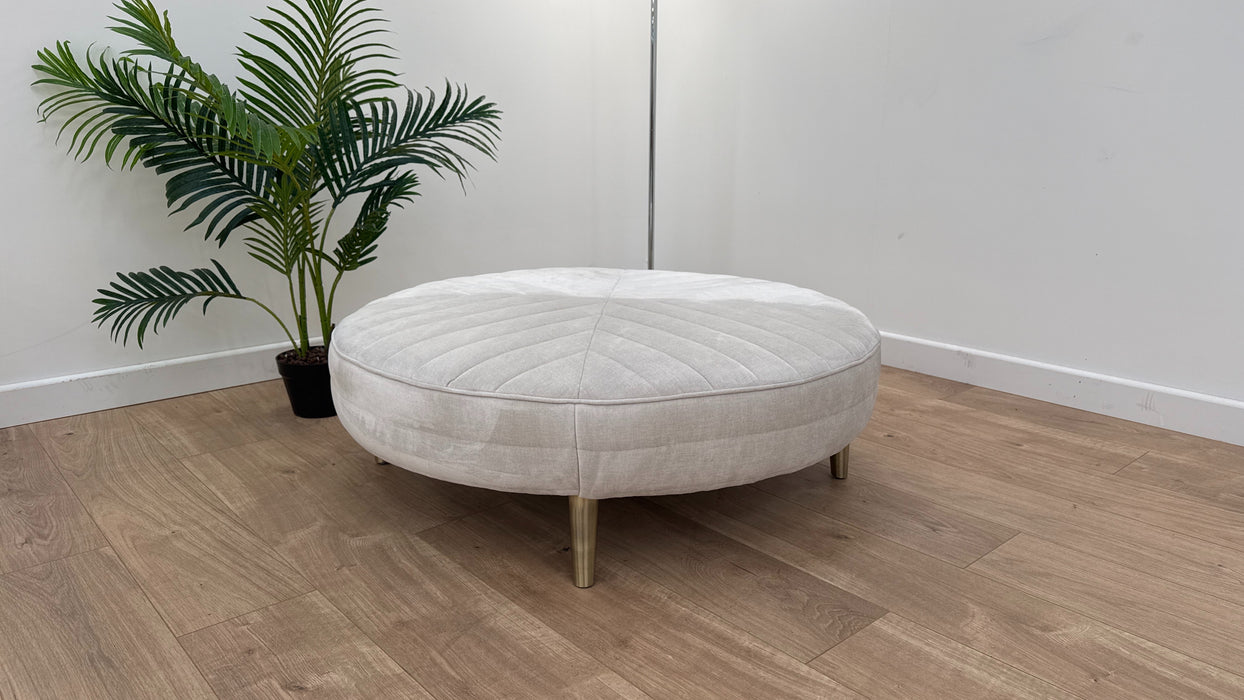 Sapporo Footstool - Fabric - Manalo Ecru All Over