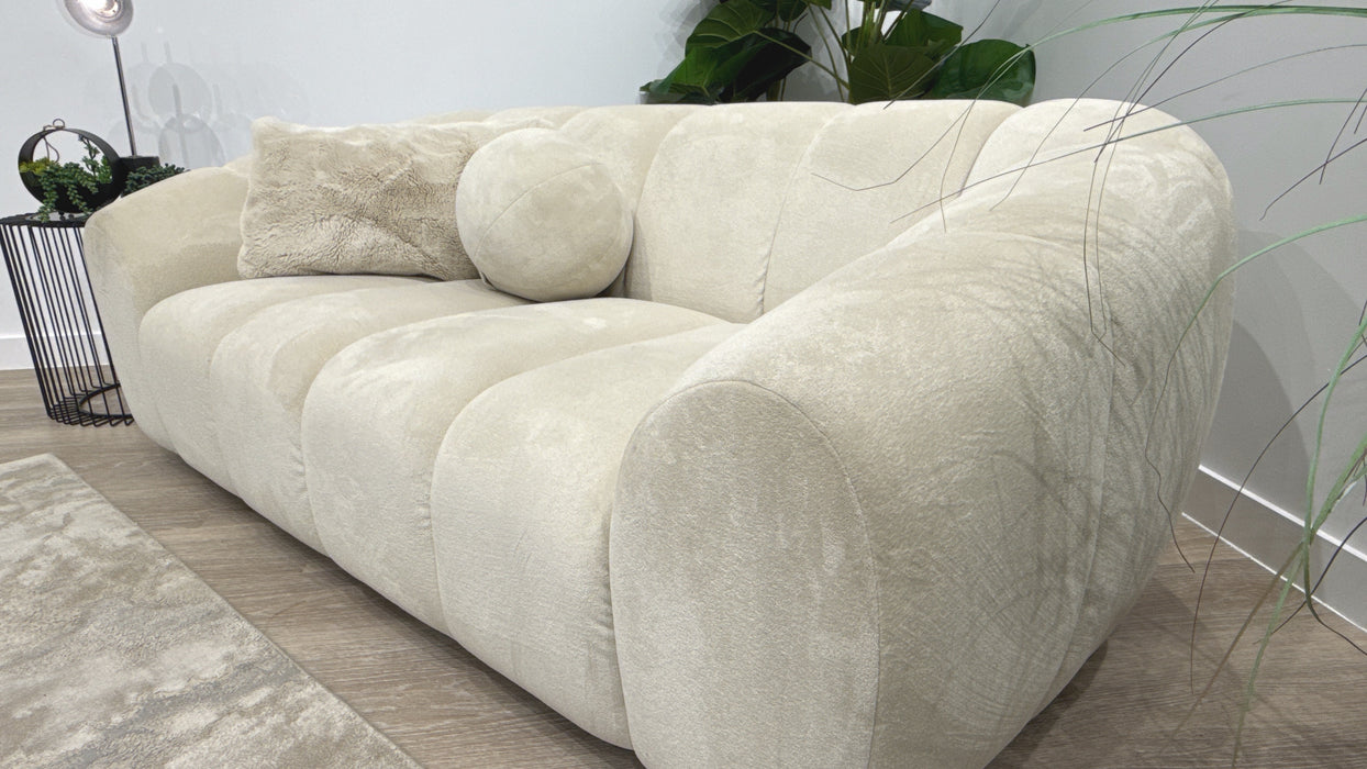 Sofology Waldorf 2 Seater Fabric Sofa in Soft Sherpa Natural Mix