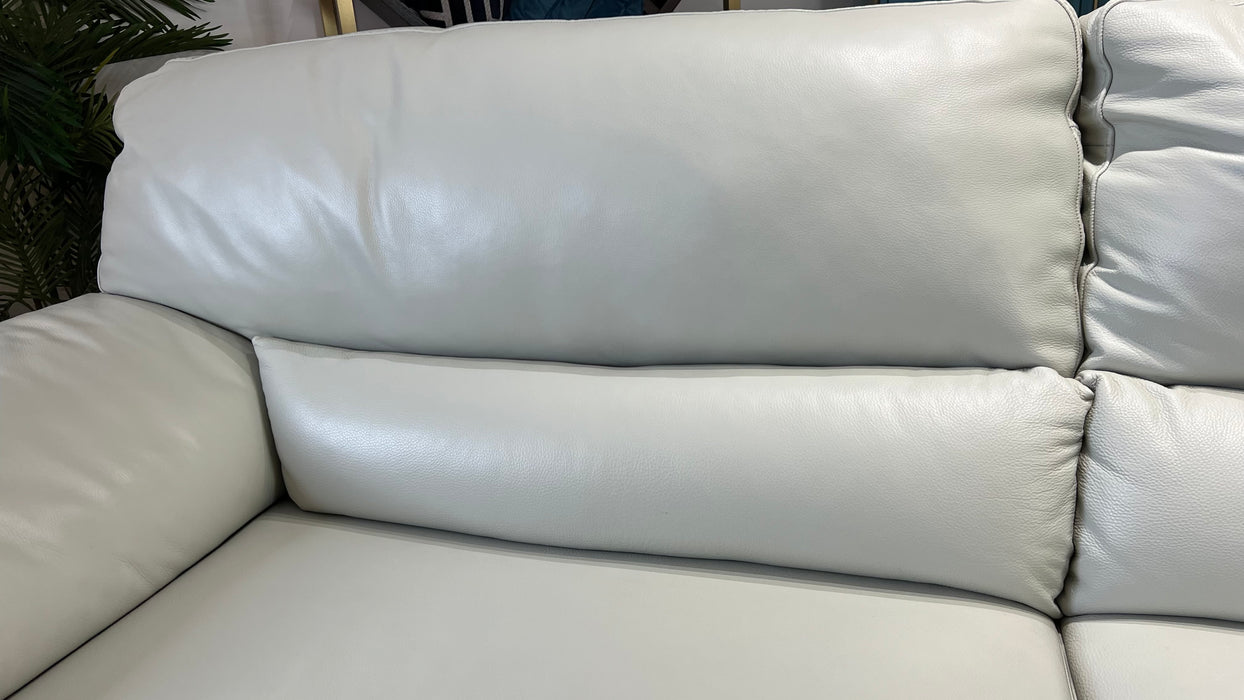 Santino 3 - Leather Sofa - Caruso Stone white