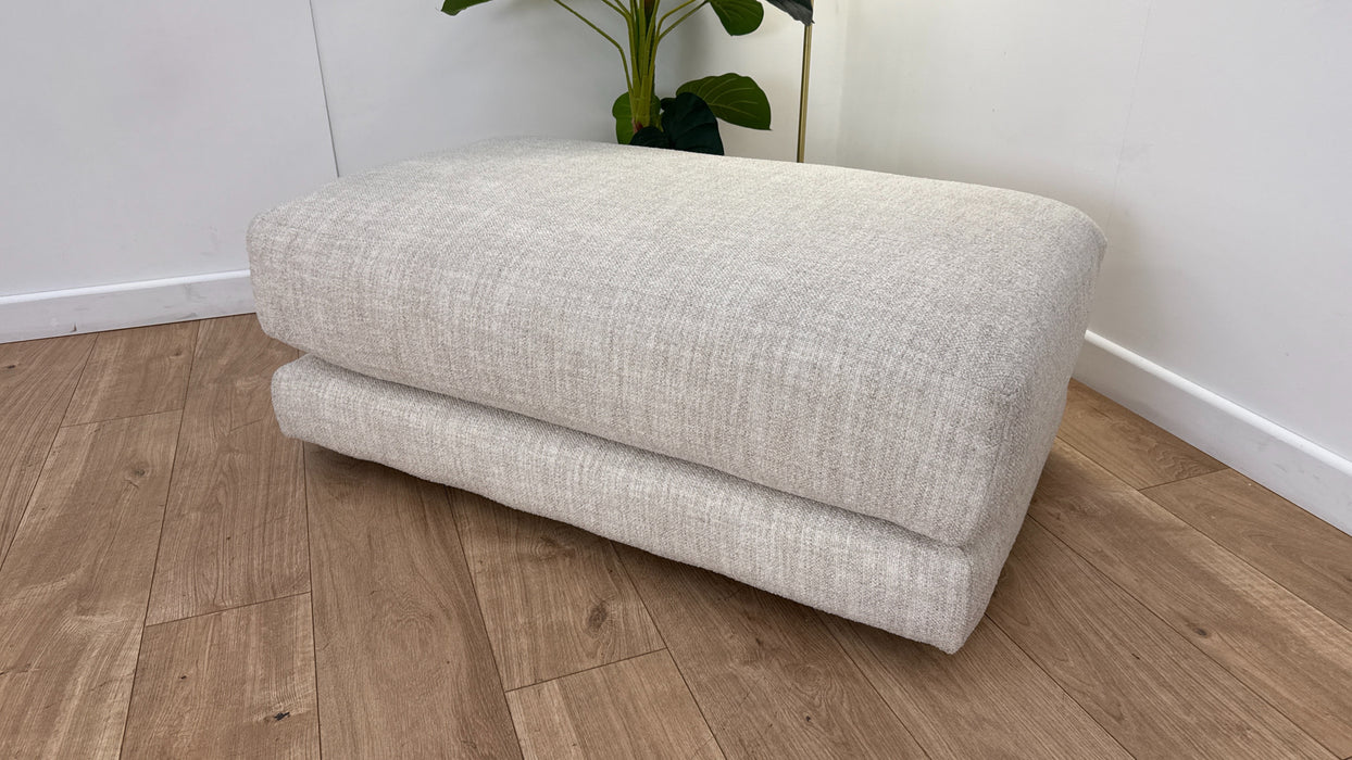 Sofology Amalfi Fabric Large Footstool in Micro Flecked Boucle Latte