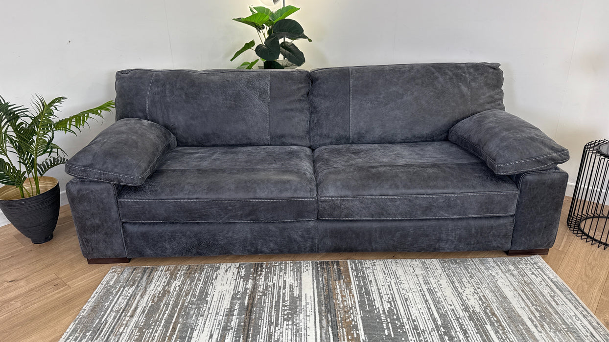 Linara 4 Seater Sofa - Leather - Utah Grey