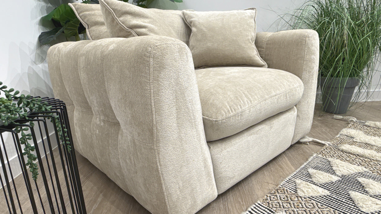 Sofology Hudson Fabric Chair in Luxury Sherpa Pebble