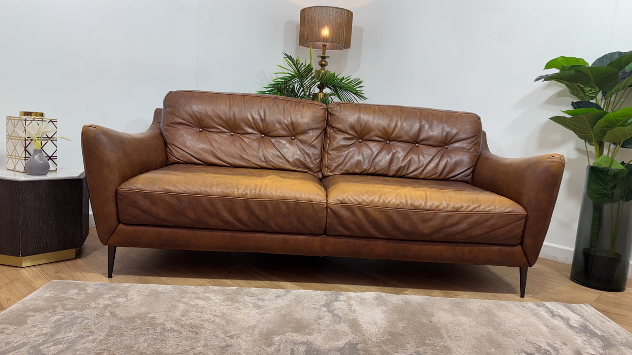 Sofology Cordelia Leather 3 Seater in Virginia Whiskey