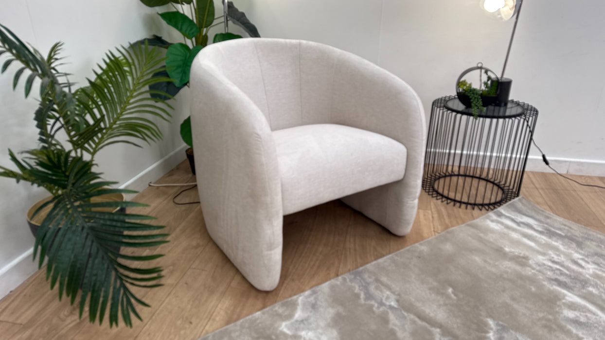 Sofology The Portobello Fabric Accent Chair Foam Seat in Linen Look Chenille Mist
