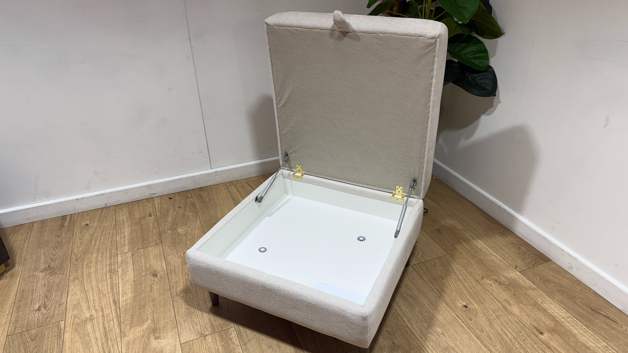 Sofology The Hackney Fabric Storage Memory Foam Footstool in Linen Look Chenille Mist