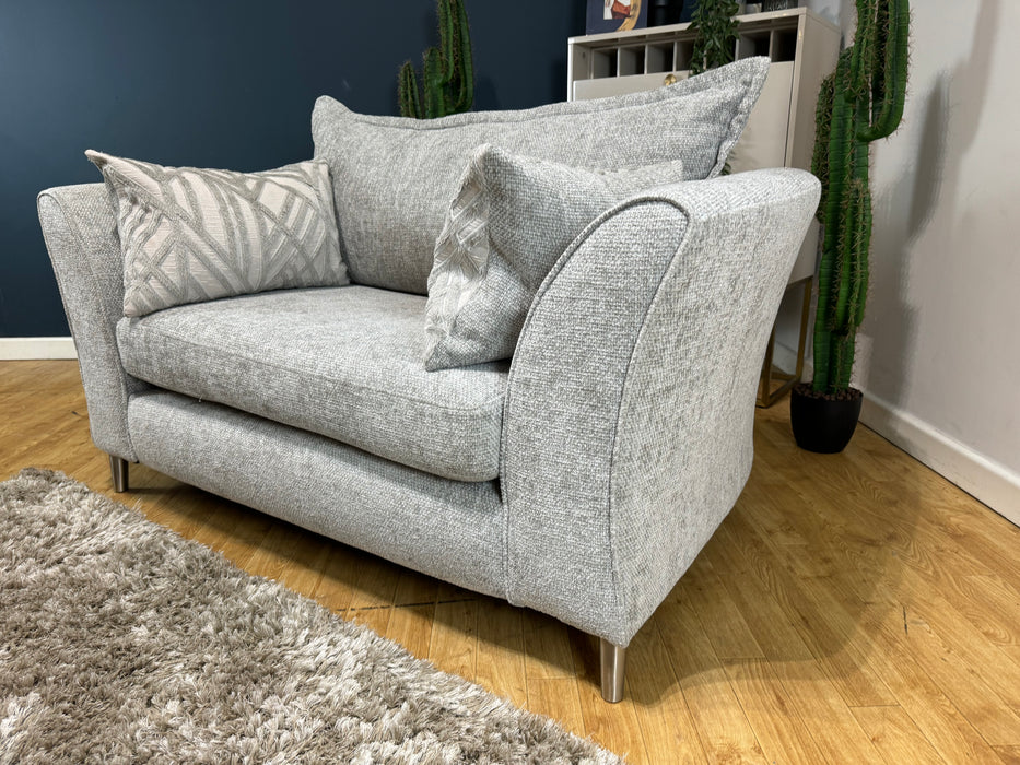 Scintillate Fabric Chair - Enzo Silver Loveseat - ( WA2 )