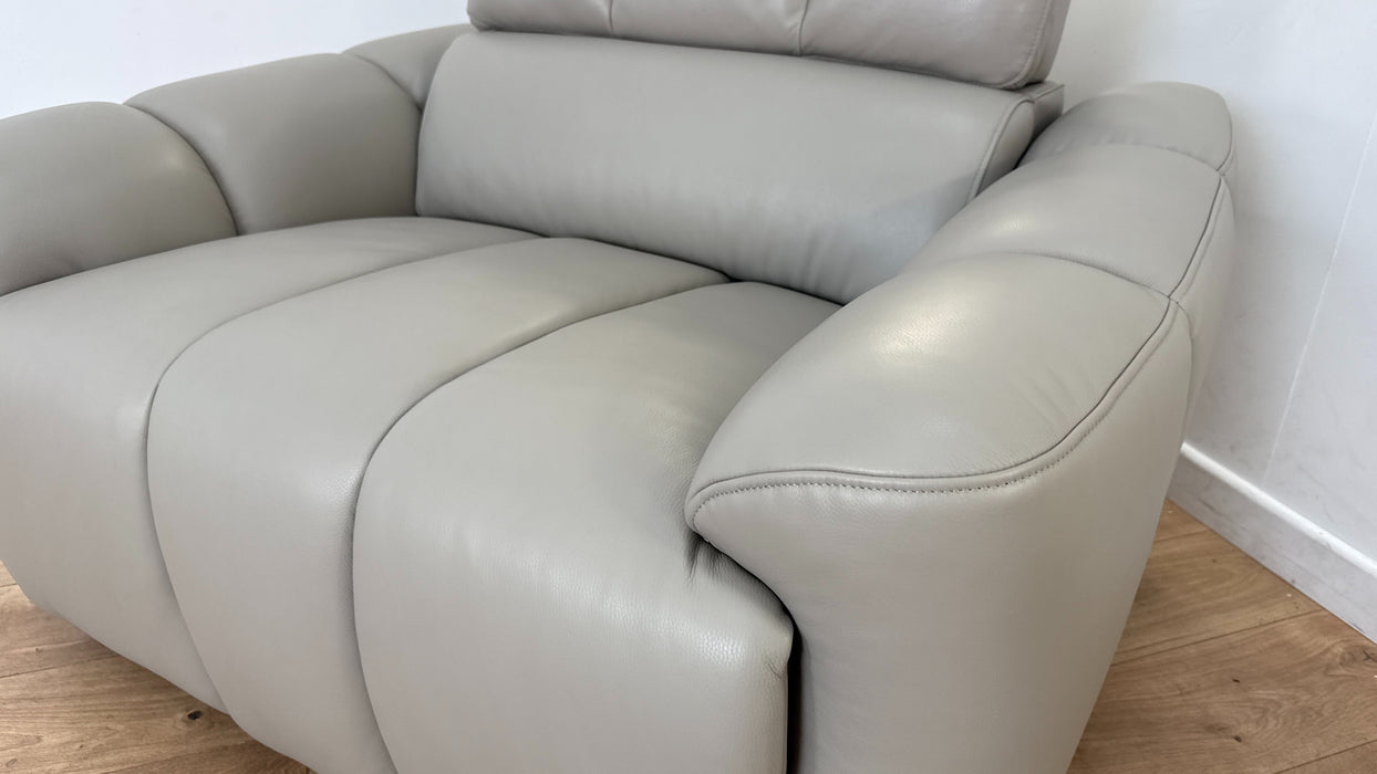 Sofology The Nobu Loveseat in Trusty Sheen Leather Lead Grey