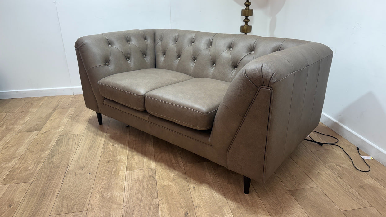 Sofology Bridgerton Leather 2 Seater in Relaxed Natural Grain Taupe Mix