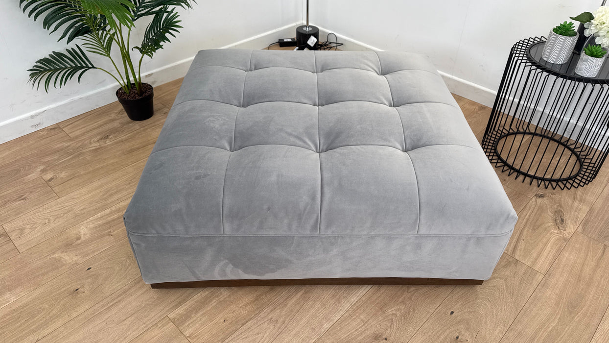 Weekend Large Footstool - Fabric - Silver