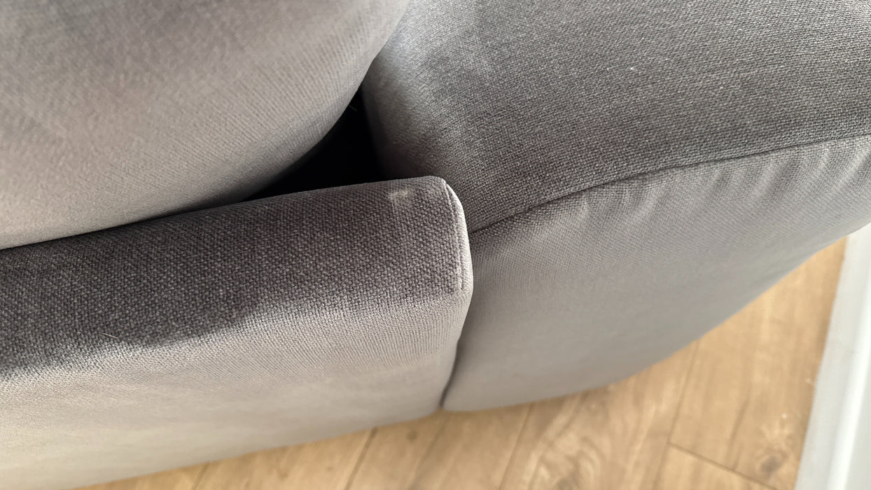 Sofology The Oscar Fabric 3 Seater in Textured Chenille Grey