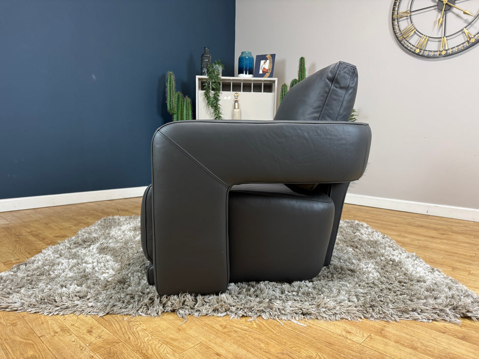 Flex Leather Accent Swivel Chair - Trusty Matt Leather Charcoal (WA2)