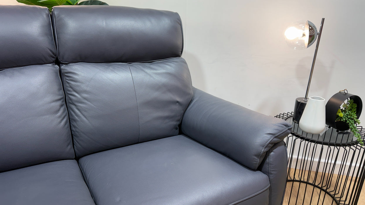 Sofology Parker Leather 2 Seater Power Recliner/Headrest in Trusty Sheen Lavendar Grey