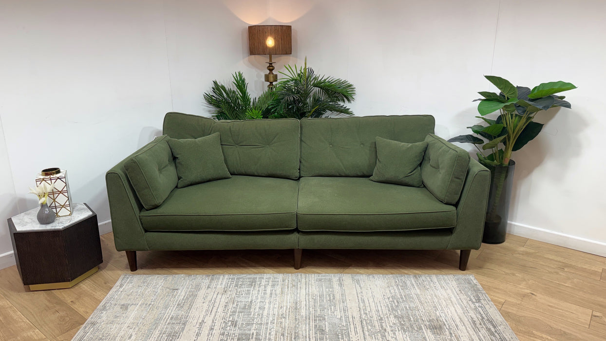 Sofology Cricket Fabric 4 Seater Split in Lifestyle Smooth Fabric Moss