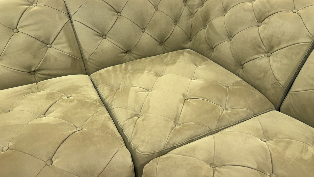 Sofology Venezia Fabric 3 Corner 1.5 in Lifestyle Nubuck Feel Moss