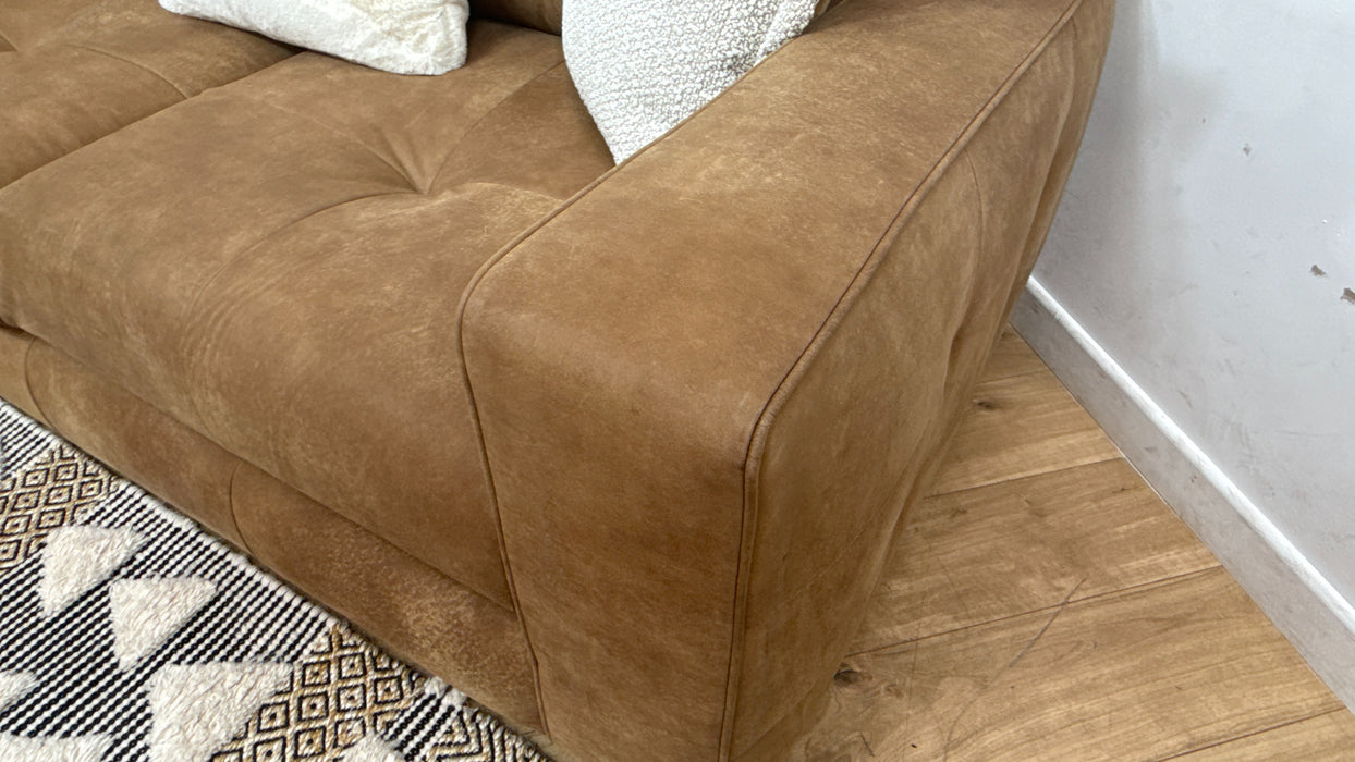 Sofology Artisan Leather 3 Seater in Character Tan/Natural Mix