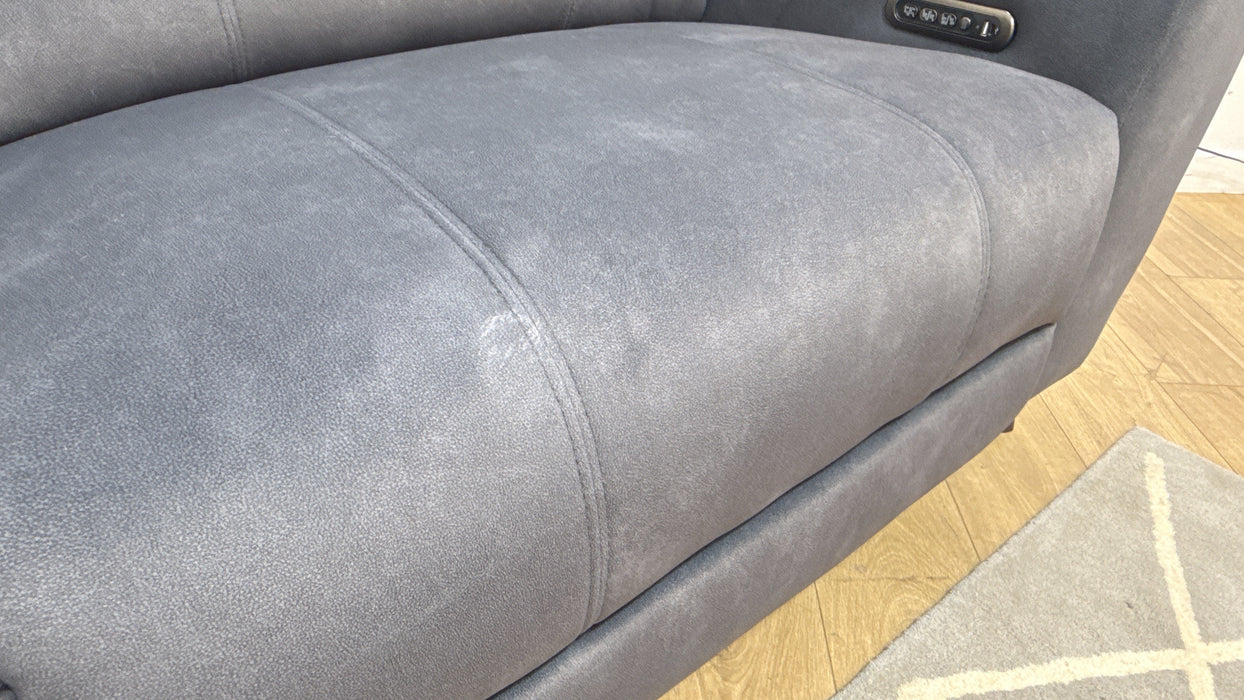 Sofology Allure Fabric 2.5 Seater Power Recliner/Headrest Lumbar Support in Lifestyle Flecked Charcoal