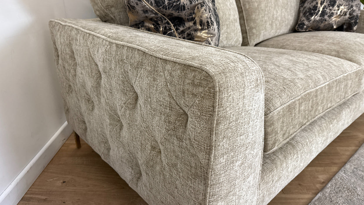 Sofology Rococo Fabric 3 Seater Full Back Foam Seats in Rococo Chunky Chenille Gold Mix