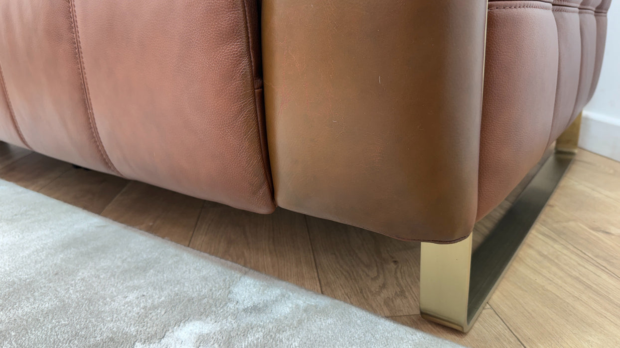 Sofology Marvella Leather 2.5 Seater Power Recliner/Headrest in Trusty Sheen Butterscotch