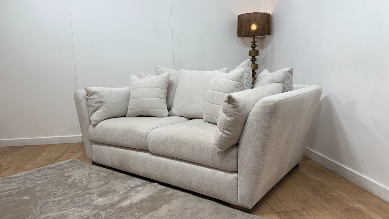Sofology Calista Fabric 3 Seater Pillow Back no Fluting in Linen Look Chenille Mist