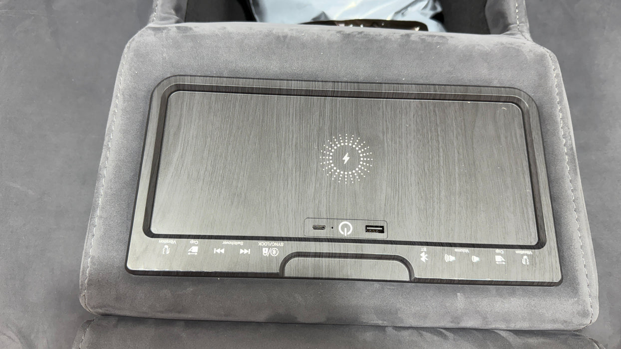 Sofology Paramount Fabric 2.5 Seater Console Power Recliner/Headrest Speakers in Lifestyle Flecked Charcoal