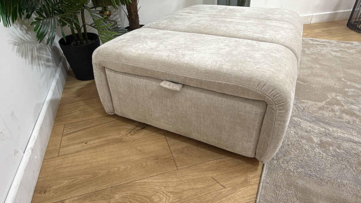 Sofology Waldorf Fabric Storage Footstool in Soft Chenille Linen