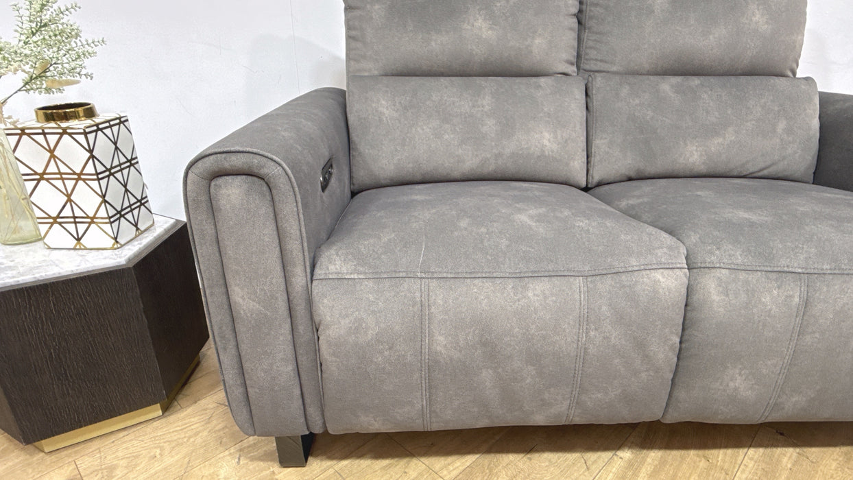 Sofology Ravello Fabric 2 Seater Power Recliner in Lifestyle Flecked Mocha