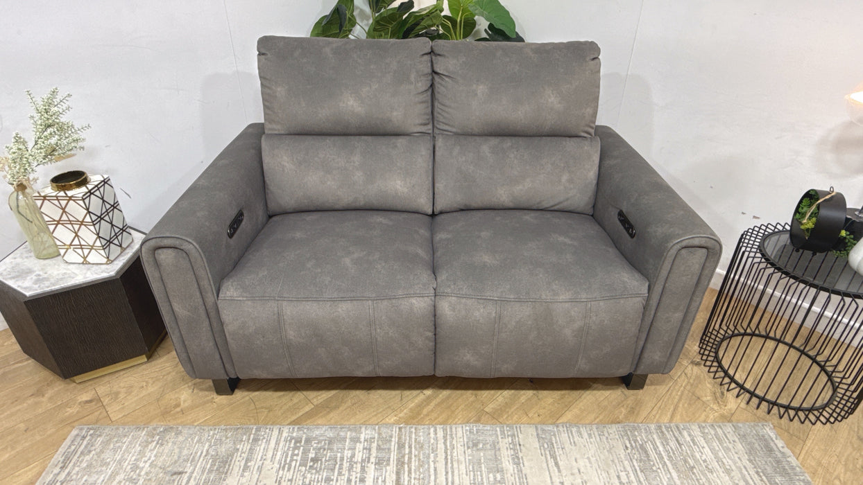 Sofology Ravello Fabric 2 Seater Power Recliner in Lifestyle Flecked Mocha