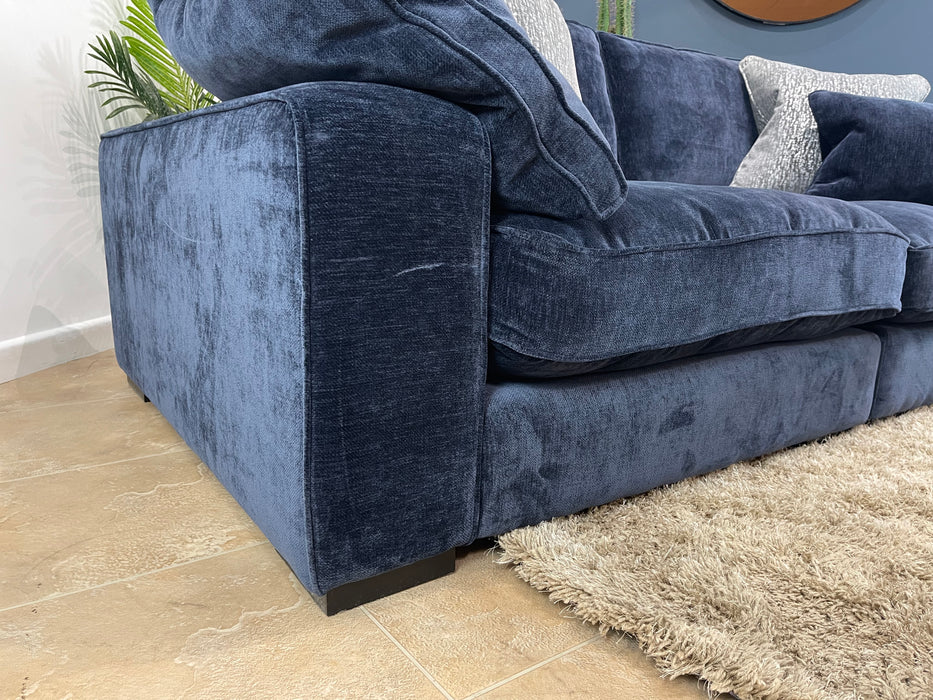 Laurent Fabric 4 Seater Split Fibre Seats - Luxury Deep Pile Chenille Denim (WA2)