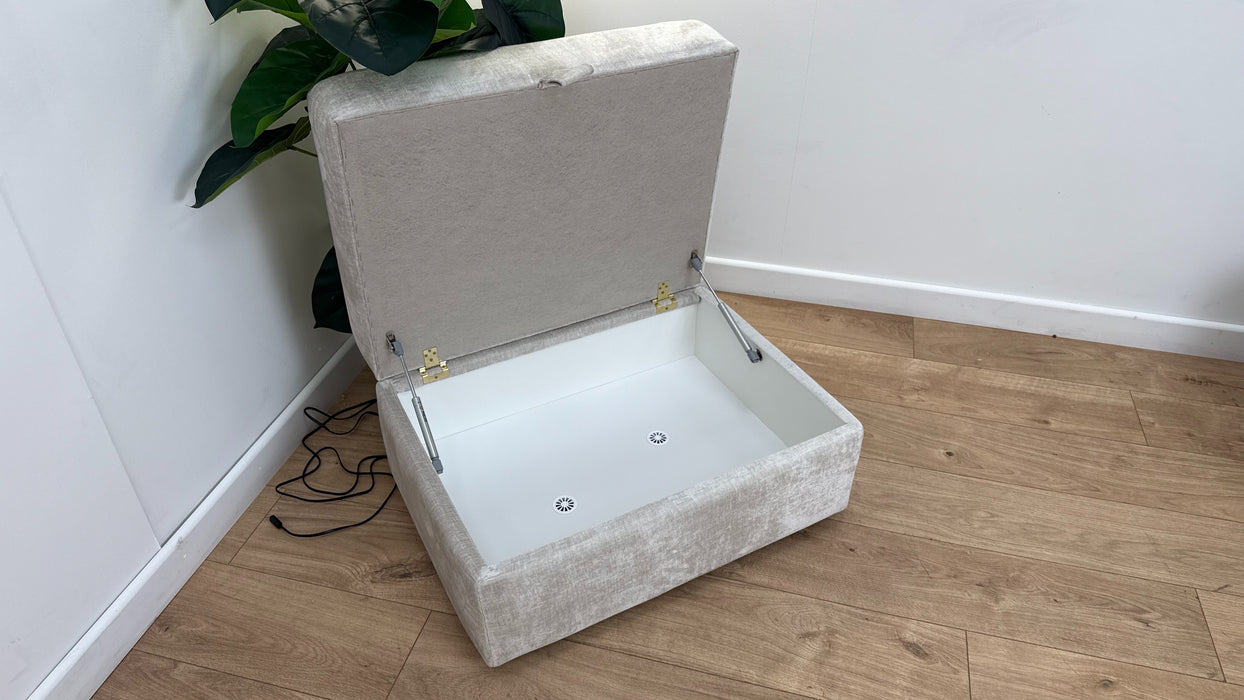 Sofology The Fitzrovia Fabric Storage Footstool in Luxury Chenille Mist