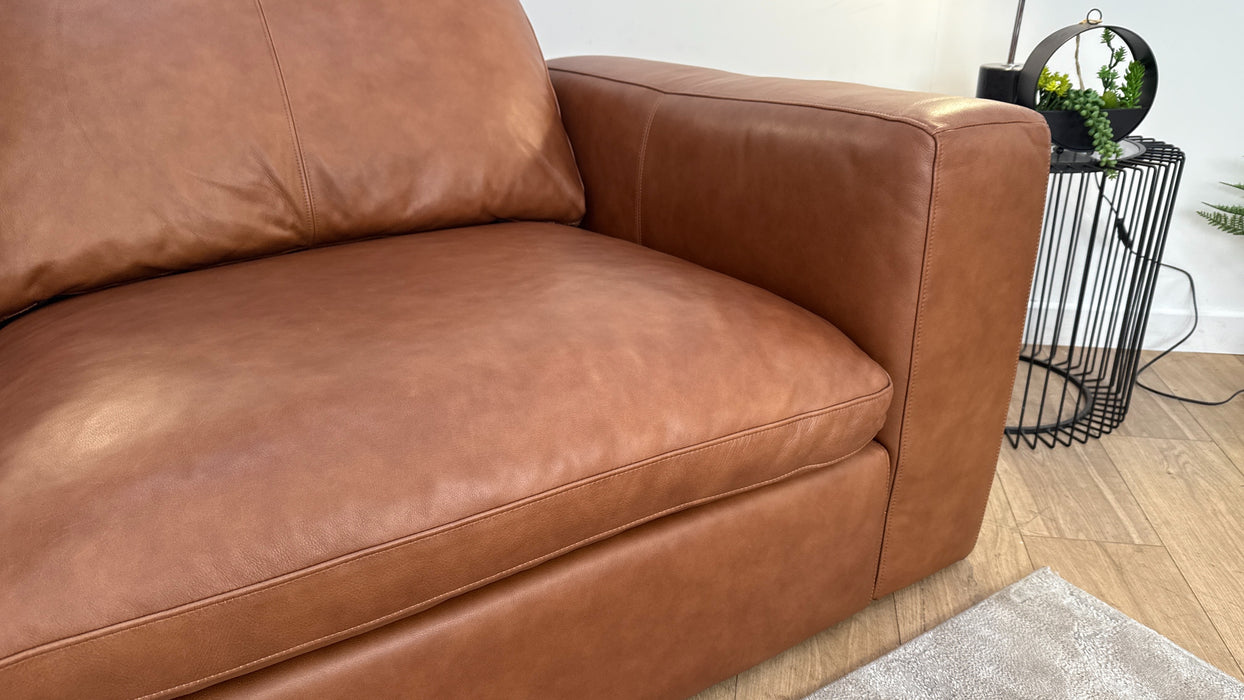 Sofology The Retreat 3 Seater Sofa in Relaxed Soft Leather Tan Mix