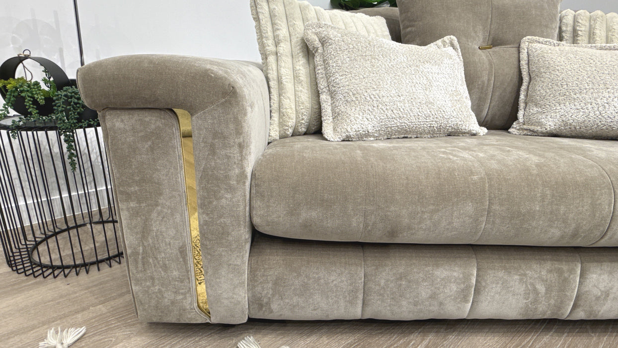Sofology Oscar 2 Seater Fabric Sofa in Textured Chenille Stone