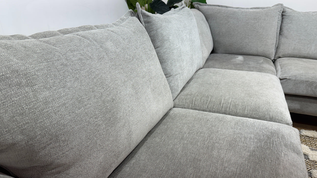 Sofology Beaumont Fabric 3 Corner 1 Foam Seats in Linen Look Chenille Grey
