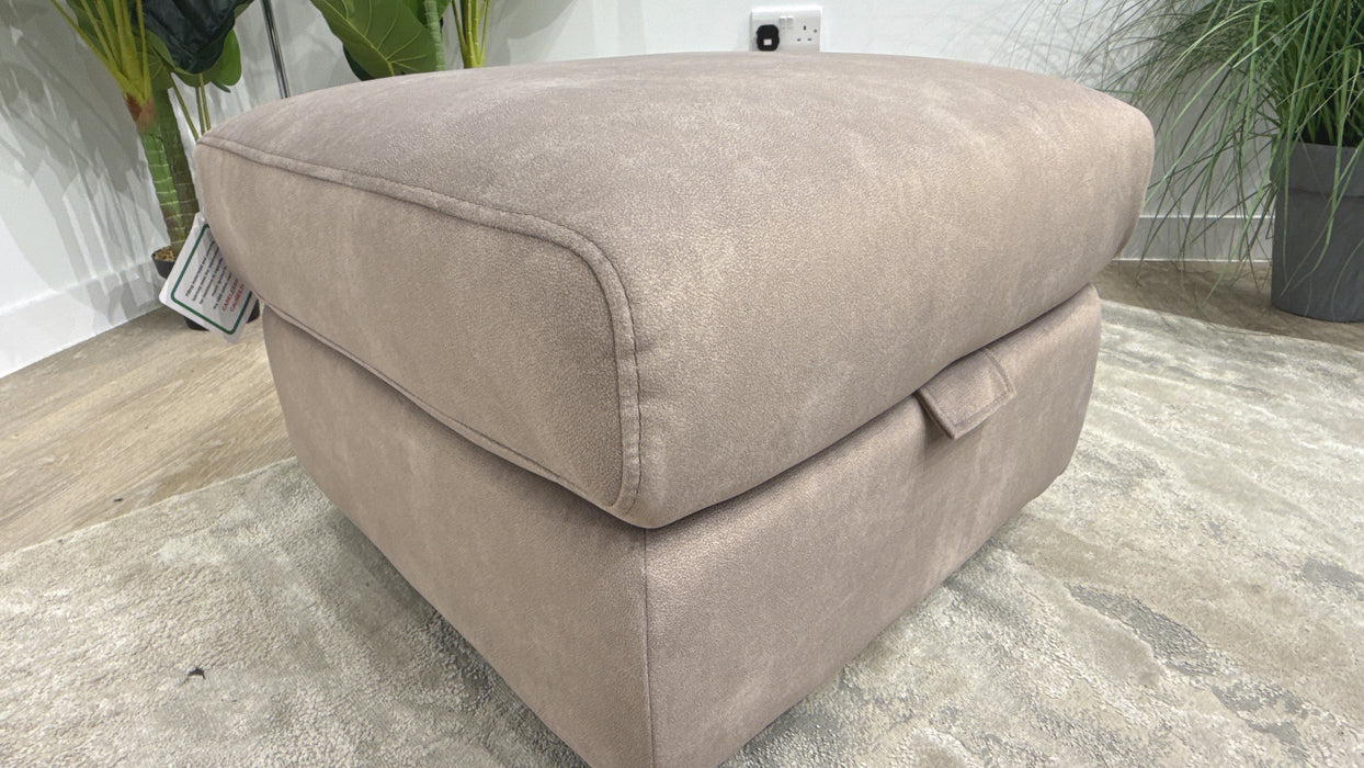 Sofology Bradie Fabric Storage Footstool in Lifestyle Flecked Nutmeg