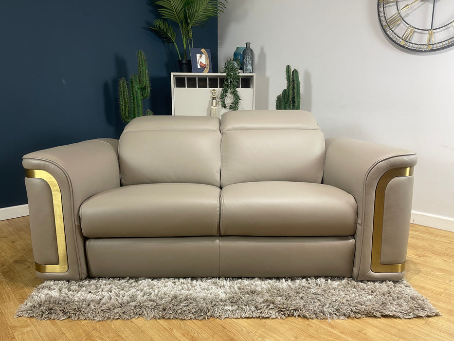 Plaza Leather 2 Seater Trusty Embossed Stone (WA2)