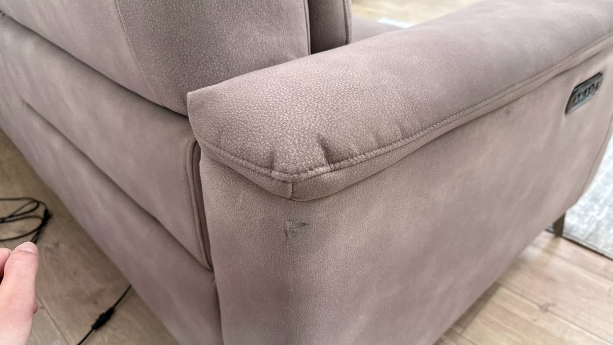 Sofology Illinois Fabric 2 Corner 1 Power Recliner/Headrest in Lifestyle Mottled Latte