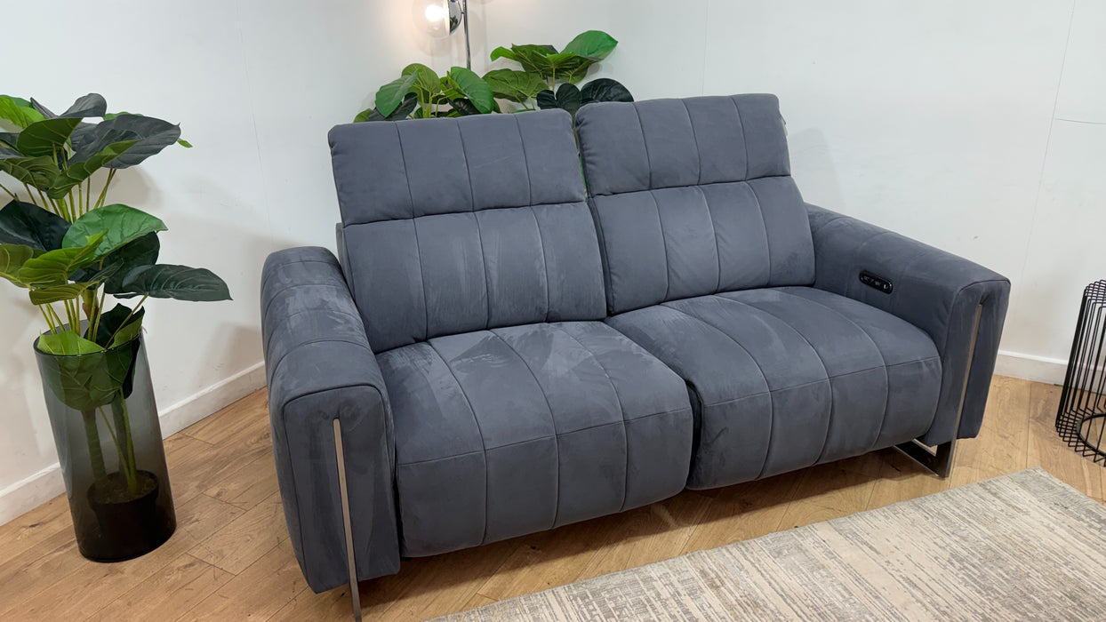 Sofology Paramount Fabric 2.5 Seater Power Recliner/Headrest in Lifestyle Nubuck Feel Charcoal