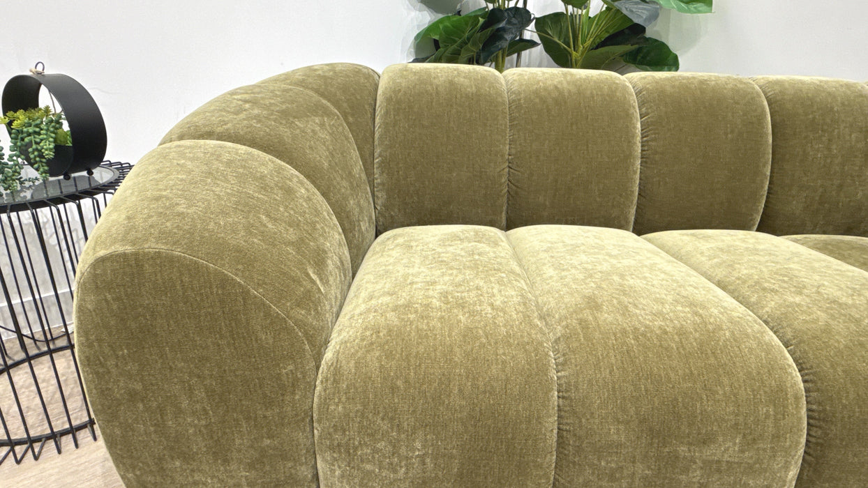 Sofology Waldorf Fabric 2 Seater Sofa in Soft Chenille Olive Mix