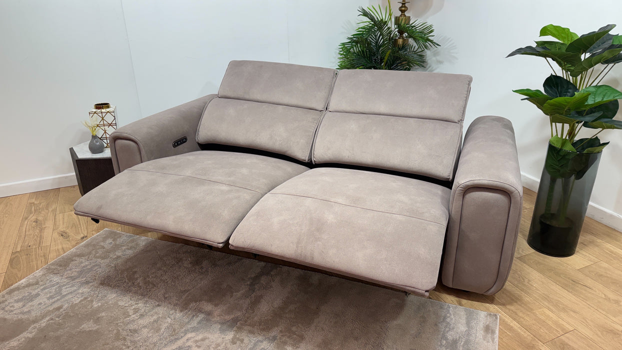 Sofology Premiere Fabric 2.5 Seater Power Recliner/Headrest in Lifestyle Flecked Nutmeg