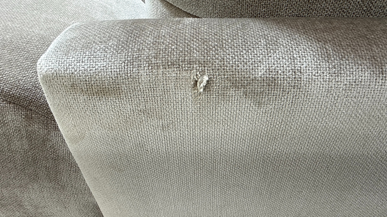 Sofology Oscar Fabric 2 Seater Gold Trim in Fine Textured Chenille Stone Mix